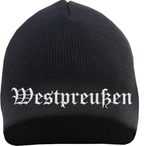 Westpreußen Beanie Mütze - Altdeutsch - Bestickt - Strickmütze Wintermütze