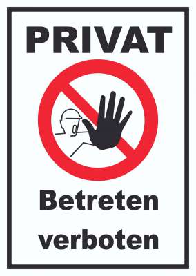 Anpassbares 'Betreten Verboten' Schild – Alu-Verbund, Größe DIN A4 (29x21 Cm), Mit Kuh-Motiv, Eigene Text/Bild Möglich