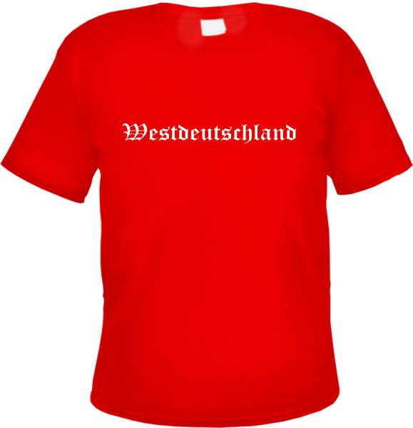 Westdeutschland Herren T-Shirt - Altdeutsch - Rotes Tee Shirt