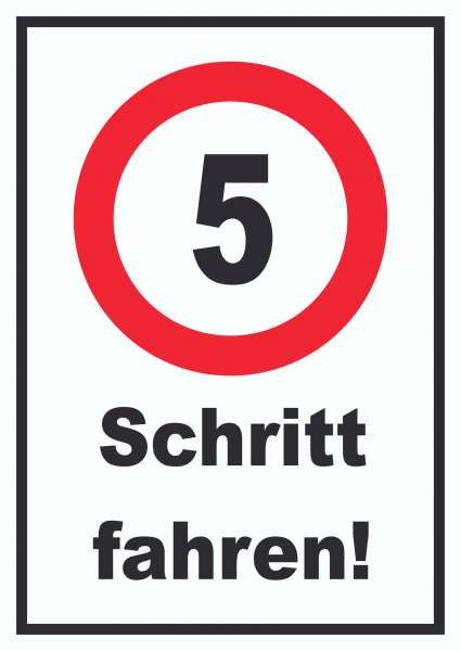 Schritt fahren 5 km/h Schrittgeschwindigkeit Schild