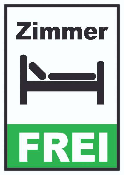 Zimmer frei Hochkant Schild