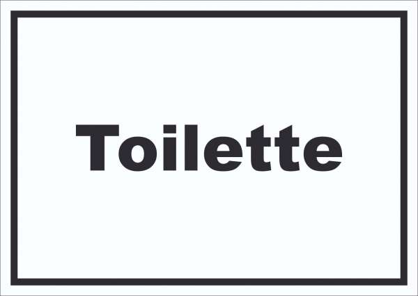 Toilette Schild mit Text Klo WC waagerecht