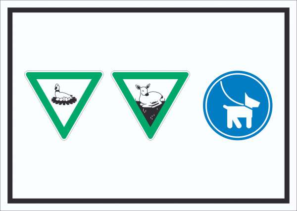 Brut- und Setzzeit Hund anleinen Symbol Schild