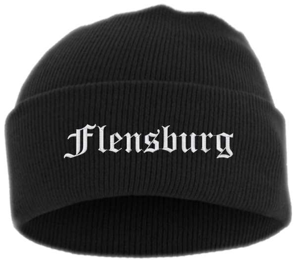 Flensburg Umschlagmütze - Altdeutsch - Bestickt - Mütze mit breitem Umschlag