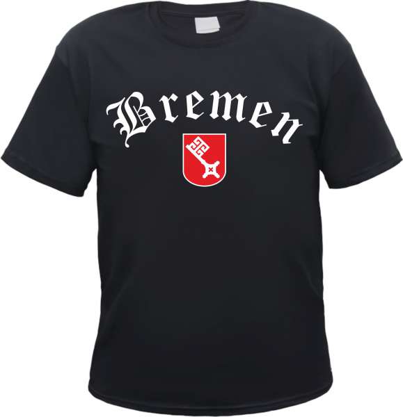 Bremen Herren T-Shirt - Altdeutsch mit Wappen - Tee Shirt Hansestadt