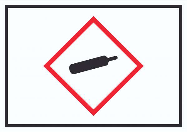Schild Gasflasche Gas unter Druck Symbol