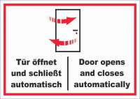 Schild Tür automatisch Door automatic waagerecht Schild Tür automatisch Door automatic waagerecht