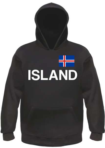 Island Kapuzensweatshirt - bedruckt mit Flagge - Hoodie Kapuzenpullover