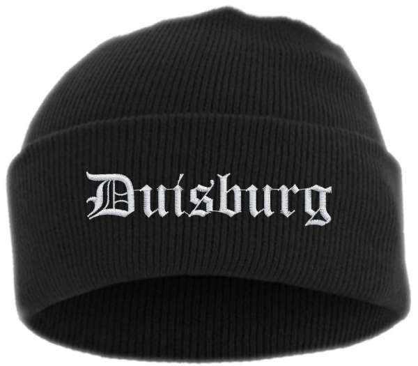 Duisburg Umschlagmütze - Altdeutsch - Bestickt - Mütze mit breitem Umschlag