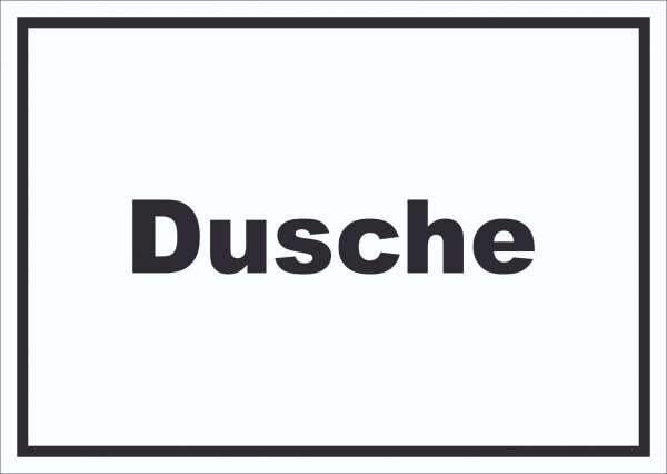 Dusche Schild mit Text Hygiene waschen waagerecht