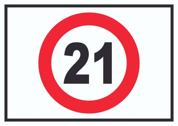 Zutritt ab 21 Jahre Symbol Schild