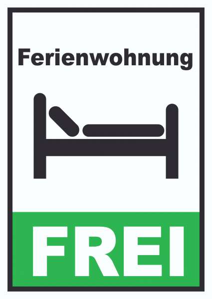 Ferienwohnung frei Hochkant Schild