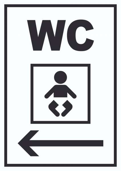 WC Wickelraum links Schild