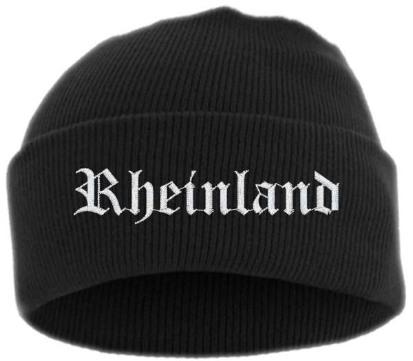Rheinland Umschlagmütze - Altdeutsch - Bestickt - Mütze mit breitem Umschlag