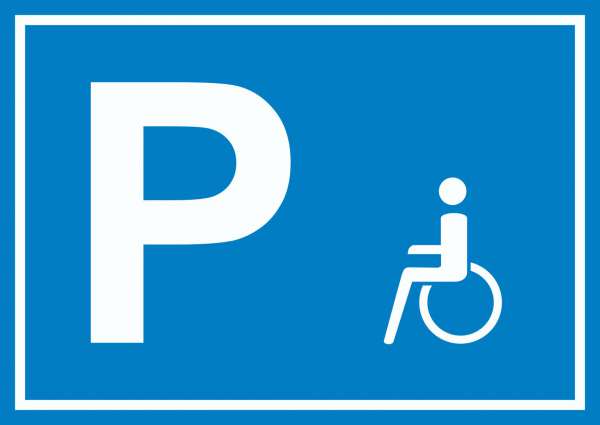 Behinderten Parkplatz Schild waagerecht