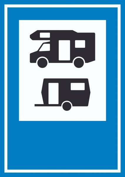 Wohnmobil- und Wohnwagenplatz Schild