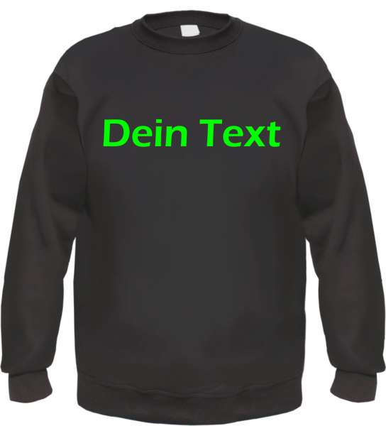 Individuelles Rundhals Sweatshirt NEON - Blockschrift - Wunschtext Druck