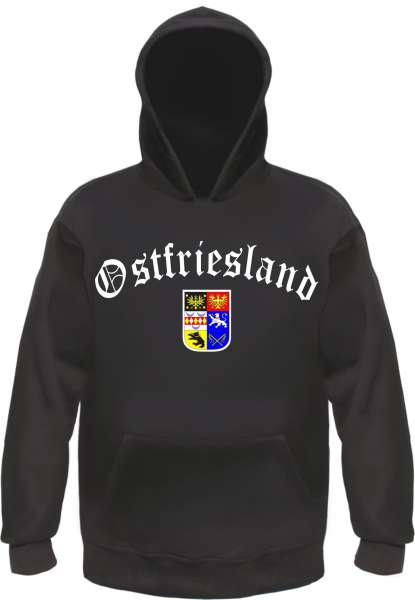 Ostfriesland Kapuzensweatshirt mit Wappen - Hoodie Kapuzenpullover