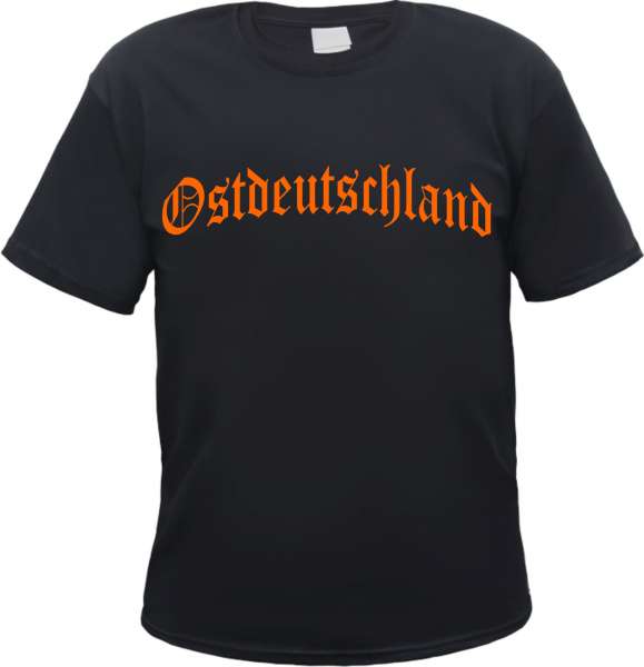 Ostdeutschland T-Shirt - Altdeutsch - Druckfarbe Orange - Tee Shirt