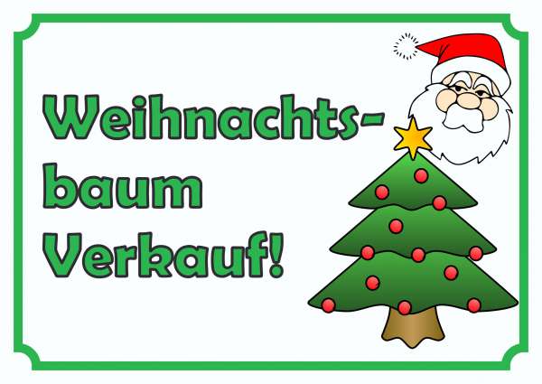 Verkaufsschild Schild Weihnachtsbaum