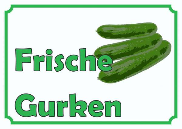 Frische Gurken Verkaufsschild Schild