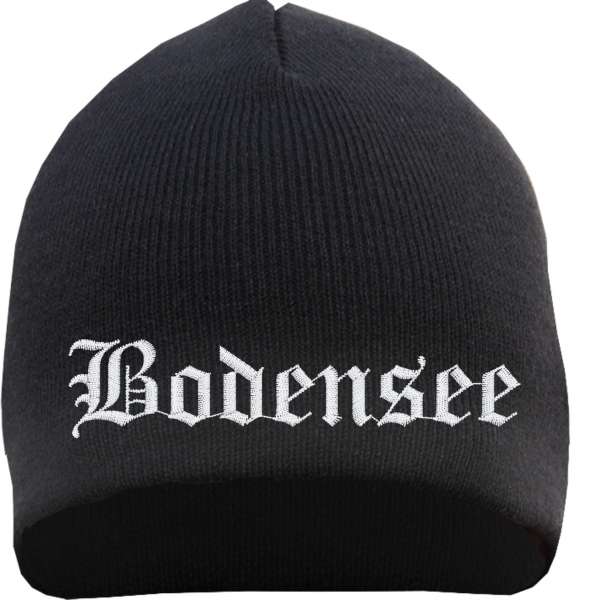 Bodensee Beanie Mütze - Altdeutsch - Bestickt - Strickmütze Wintermütze