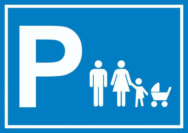 Eltern Kinderwagen Parkplatz Schild waagerecht