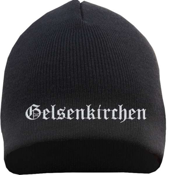 Gelsenkirchen Beanie Mütze - Altdeutsch - Bestickt - Strickmütze Wintermütze