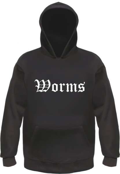 Worms Kapuzensweatshirt - Altdeutsch bedruckt - Hoodie Kapuzenpullover