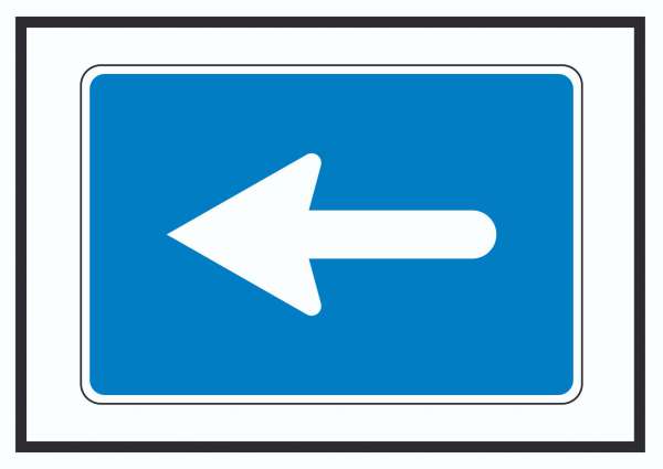 In Pfeilrichtung fahren links Symbol