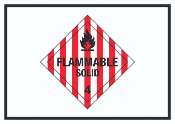 Schild Entzündbare feste Stoffe Symbol Flammable Solid