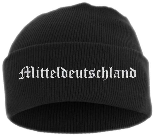 Mitteldeutschland Umschlagmütze - Altdeutsch - Bestickt - Mütze mit breitem Umschlag