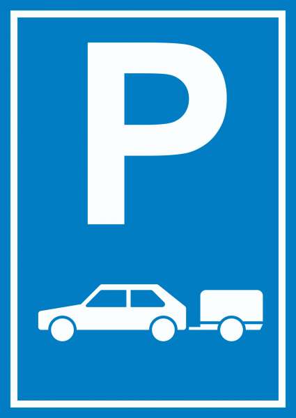 PKW mit Anhänger Parkplatz Schild Gespannparkplatz