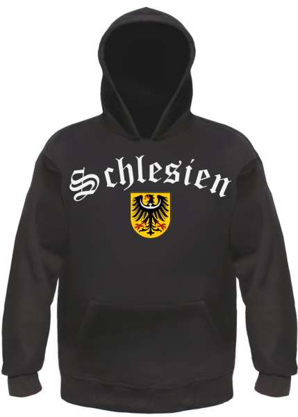 Schlesien Kapuzensweatshirt - Altdeutsch mit Wappen - Hoodie Kapuzenpullover