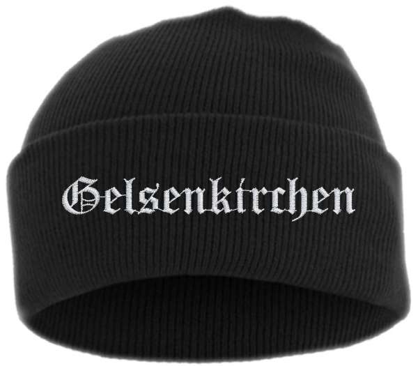 Gelsenkirchen Umschlagmütze - Altdeutsch - Bestickt - Mütze mit breitem Umschlag