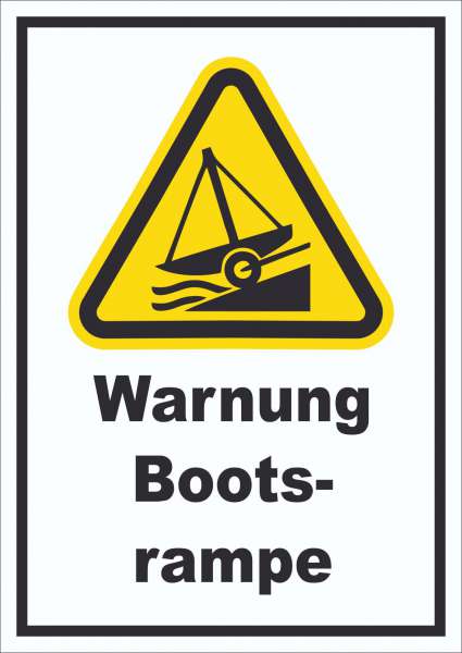 Schild Warnung Bootsrampe