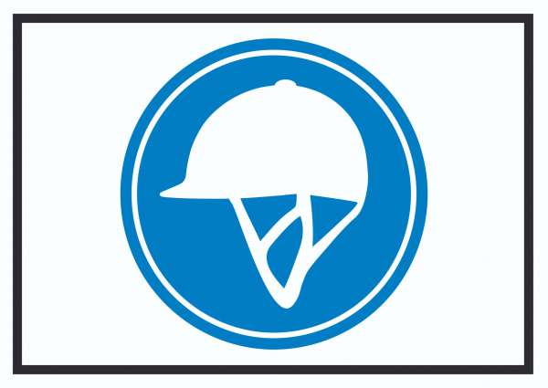 Reiten nur mit Helm Symbol Schild
