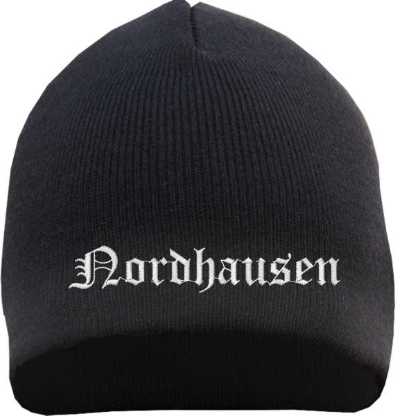 Nordhausen Beanie Mütze - Altdeutsch - Bestickt - Strickmütze Wintermütze