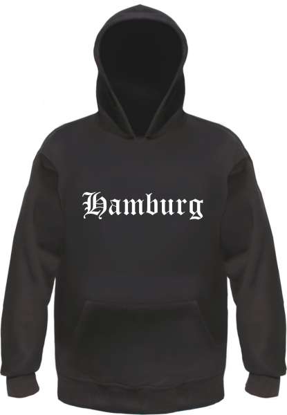 Hamburg Kapuzensweatshirt - Altdeutsch bedruckt - Hoodie Kapuzenpullover