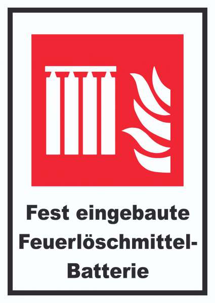 Fest eingebaute Feuerlöschmittel-Batterie Schild