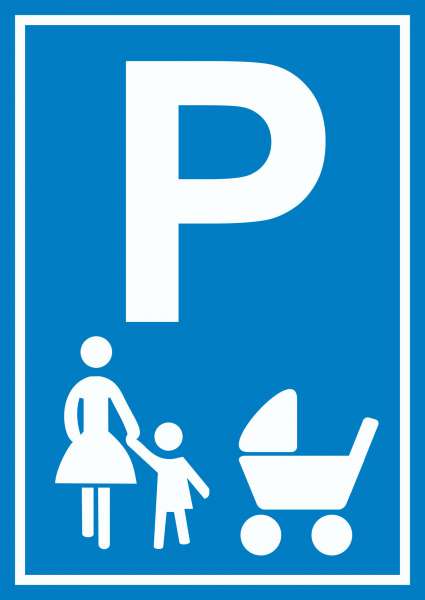 Mutter und Kind Parkplatz Schild Familien Parkplatz