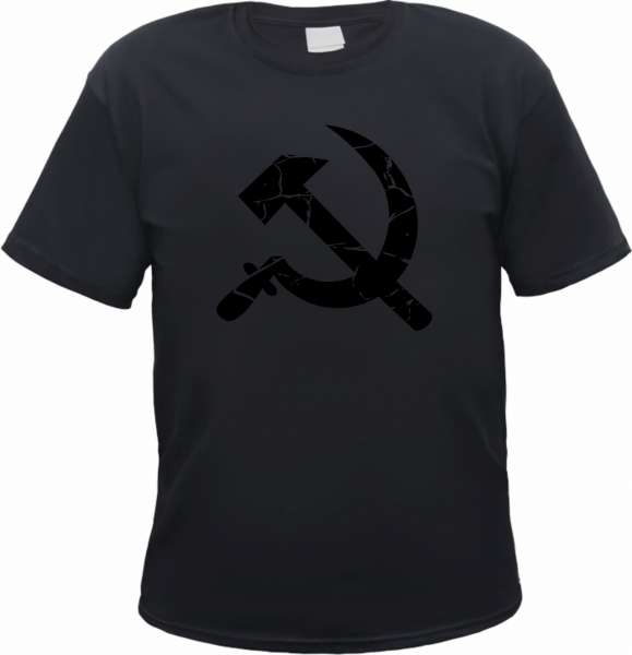 Hammer und Sichel Herren T-Shirt - Aufdruck schwarz - Tee Shirt