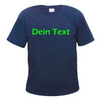 Individuelles Herren T-Shirt - dunkelblau - NEON - Blockschrift - mit Wunschtext bedruckt Individuelles Herren T-Shirt - dunkelblau - NEON - Blockschrift - mit Wunschtext bedruckt