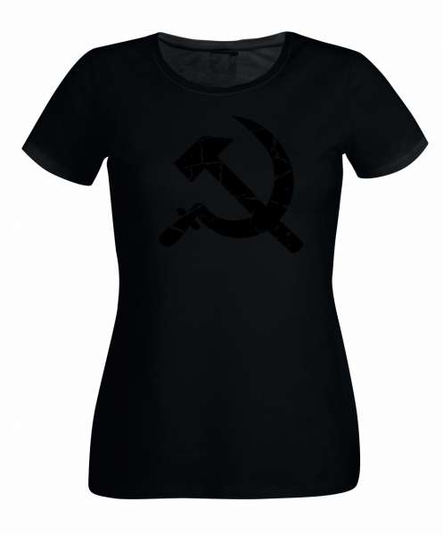 Hammer und Sichel schwarz Damen T-Shirt