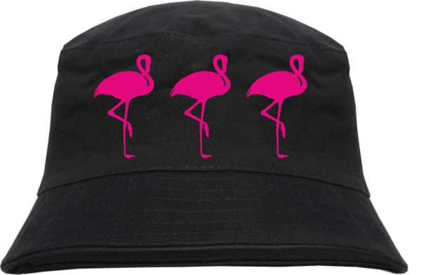 3 Flamingos Fischerhut - bedruckt - Bucket Hat Anglerhut Hut