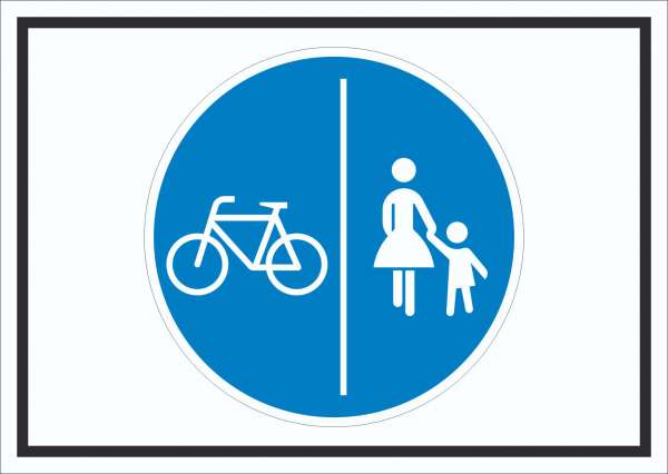 Schild Getrennter Rad- und Gehweg Symbol