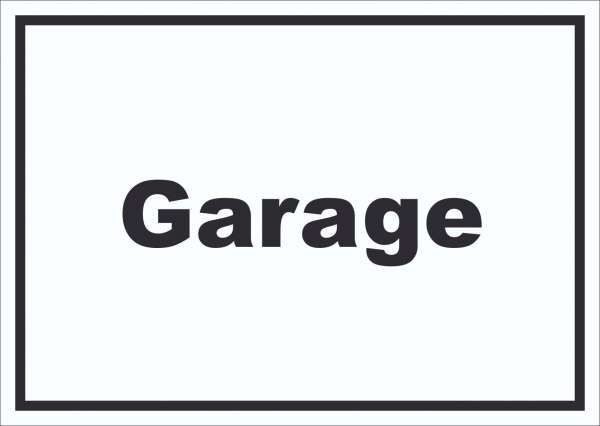 Garage Schild mit Text Auto Stellplatz waagerecht