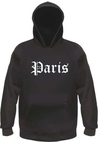 Paris Kapuzensweatshirt - Altdeutsch bedruckt - Hoodie Kapuzenpullover