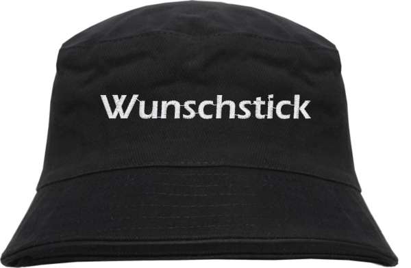 Fischerhut - Bucket Hat mit Wunschtext - Blockschrift - bestickt -