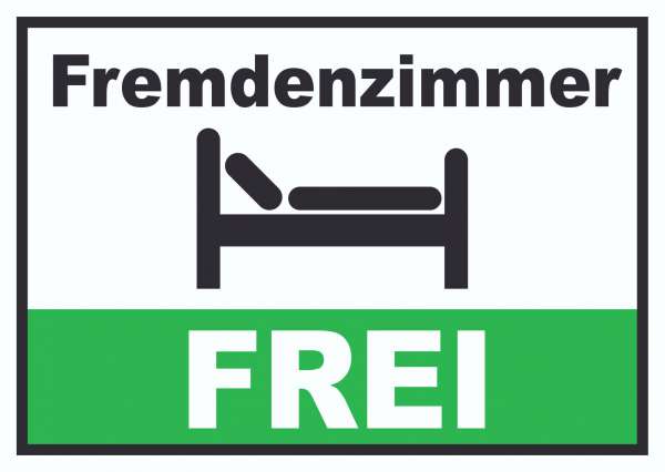 Fremdenzimmer FREI Schild Zimmer Frei